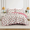 Cherry Reversible Scalloped Quilt Set