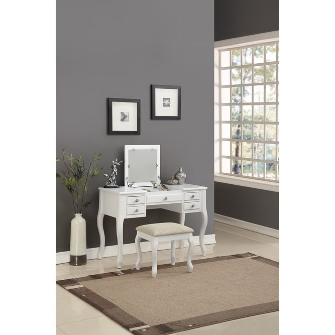 Cherub Vanity Set Featuring Stool And Mirror White