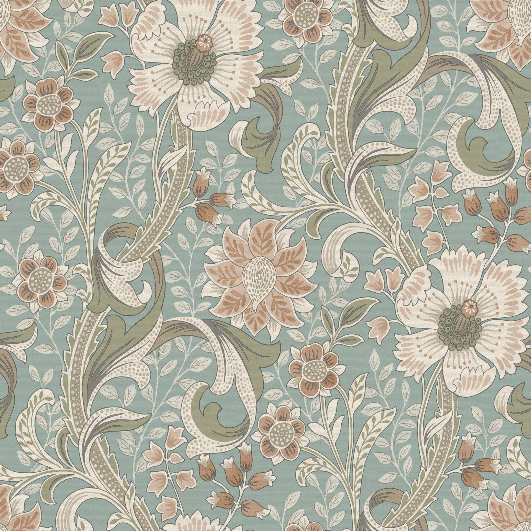 Chesapeake Liora Aqua Floral Trail Wallpaper