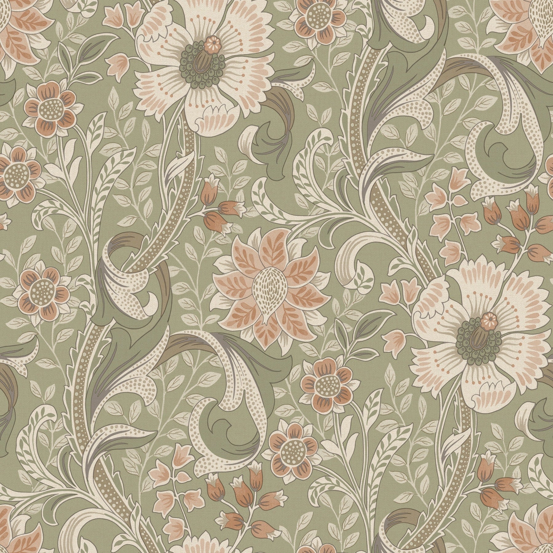 Chesapeake Liora Green Floral Trail Wallpaper