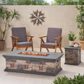 Chesney Outdoor 56 Rectangular 50 000 Btu Light Weight Concrete Fire Pit By Christopher Knight Home
