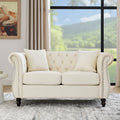 Chesterfield Velvet Loveseat Sofa Tufted Upholstered Sofa With 2 Pillows 2 Seater Sofa With Rolled Arms Nailhead
