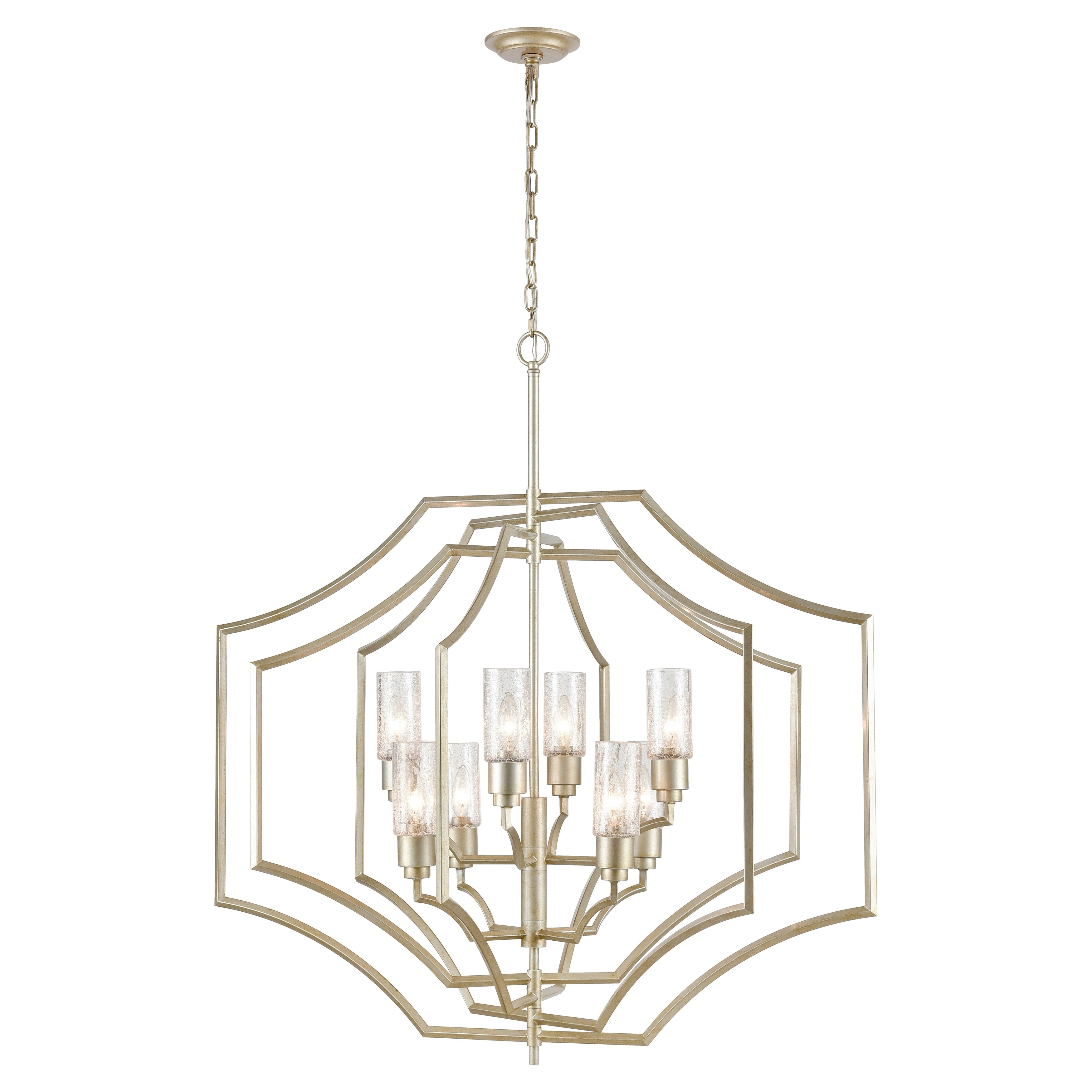 Cheswick 36 Inch Wide 8 Light Chandelier In Aged Silver 36In W