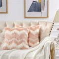 Boon Chevron Lamb Shaggy Zig Zag Faux Fur 2 Piece Pillow Shell Set