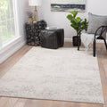 Cheyenne Abstract Grey White Round Area Rug