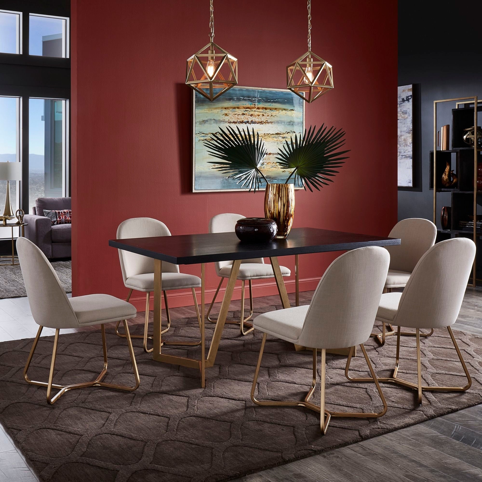 Cheyenne Black Finish Dining Set By Inspire Q Modern