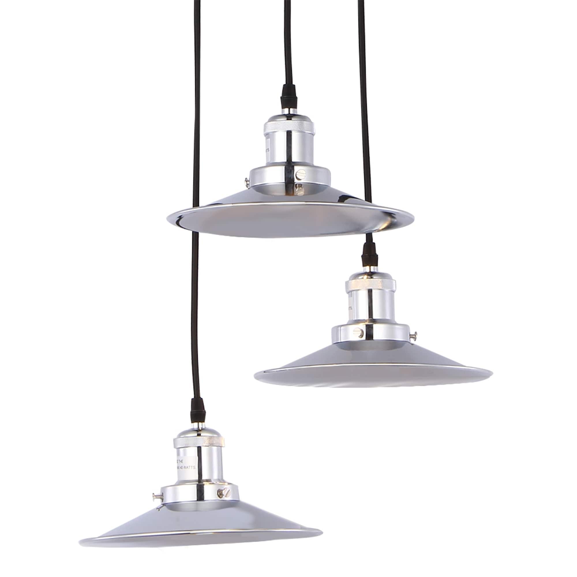 Cheyenne Nickel 3 Lamp Chandelier Includes Edison Bulbs