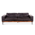 Chiavari Distressed Antique Ebony Leather Sofa