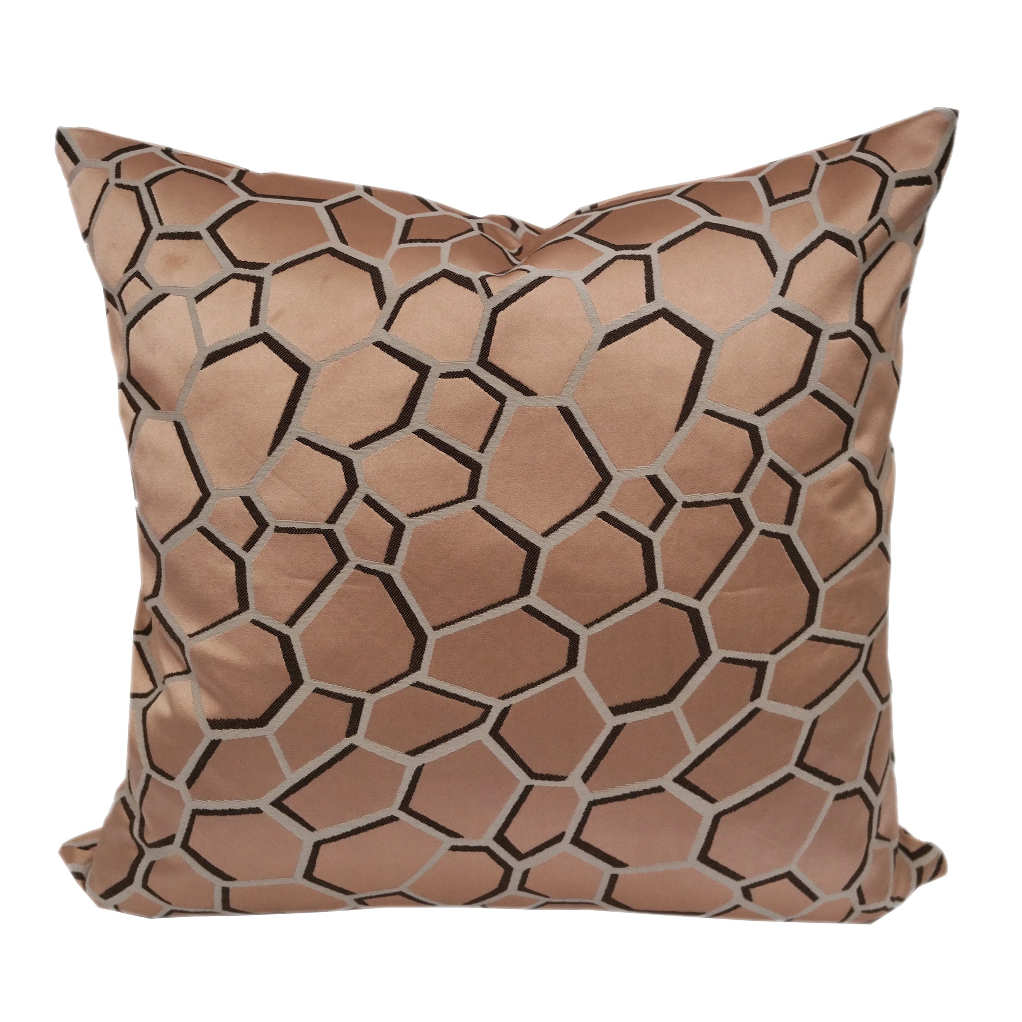Chic Modern Copper Satin Jacquard Poly Geometric Throw Throw Pillowby Home Accent Pillows