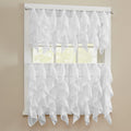 Chic Sheer Voile Vertical Ruffled Tier Window Curtain Valance Or Tier