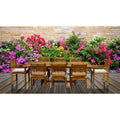 Chic Teak 9 Piece Rectangular Teak Wood Elzas Table Chair Set With Cushions