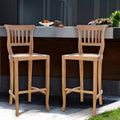 Chic Teak Amsterdam Teak Wood Indoor Outdoor Bar Stool Chair