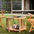 Chic Teak Bahama Round Outdoor Teak Wood Patio Coffee Table 31 Inch