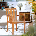 Chic Teak Boston Teak Wood Indoor Outdoor Dining Arm Chair