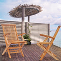 Chic Teak California Teak Wood Folding Arm Chair Set Of 2