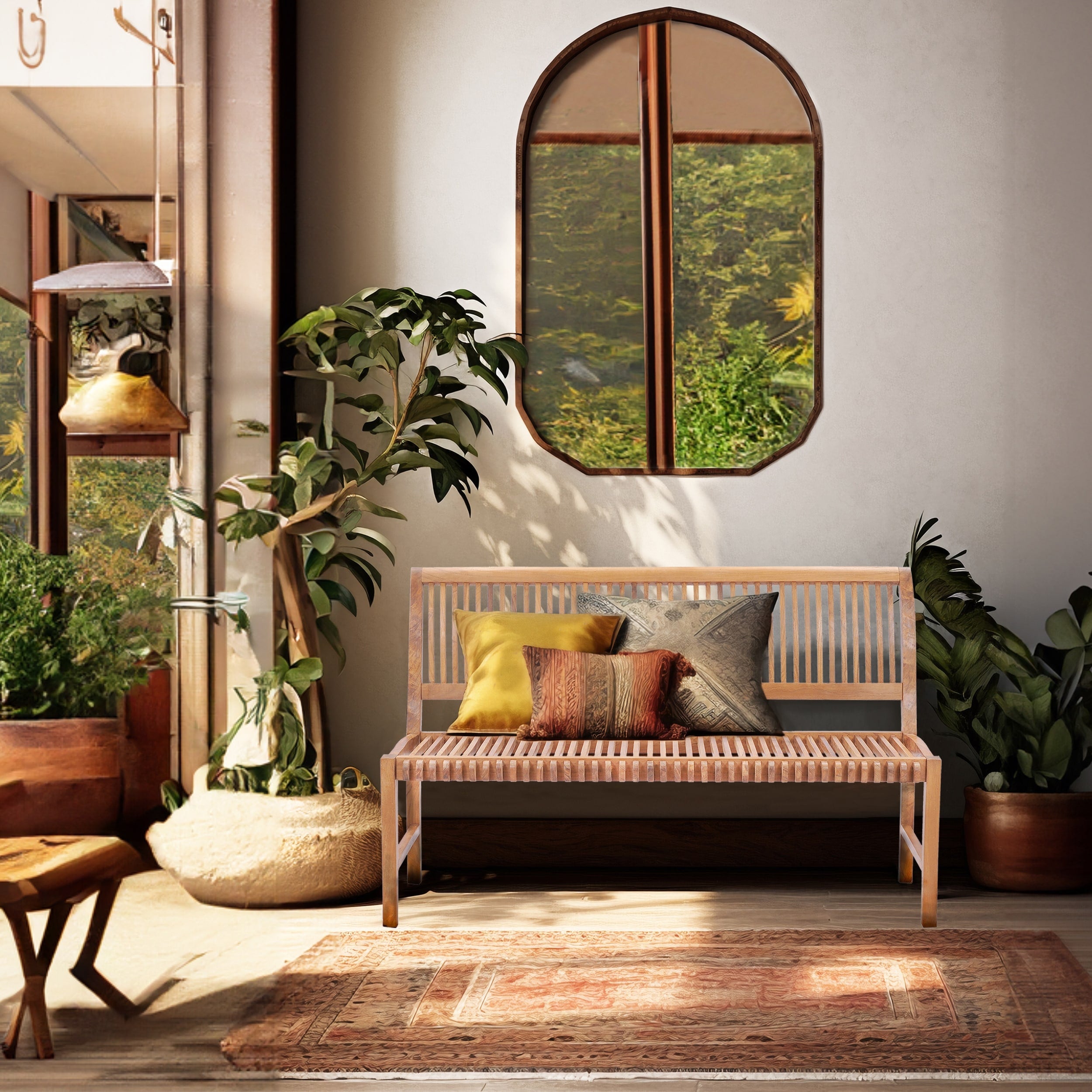 Teak Wood Castle Bench Without Arms 5 Foot Made By Chic Teak