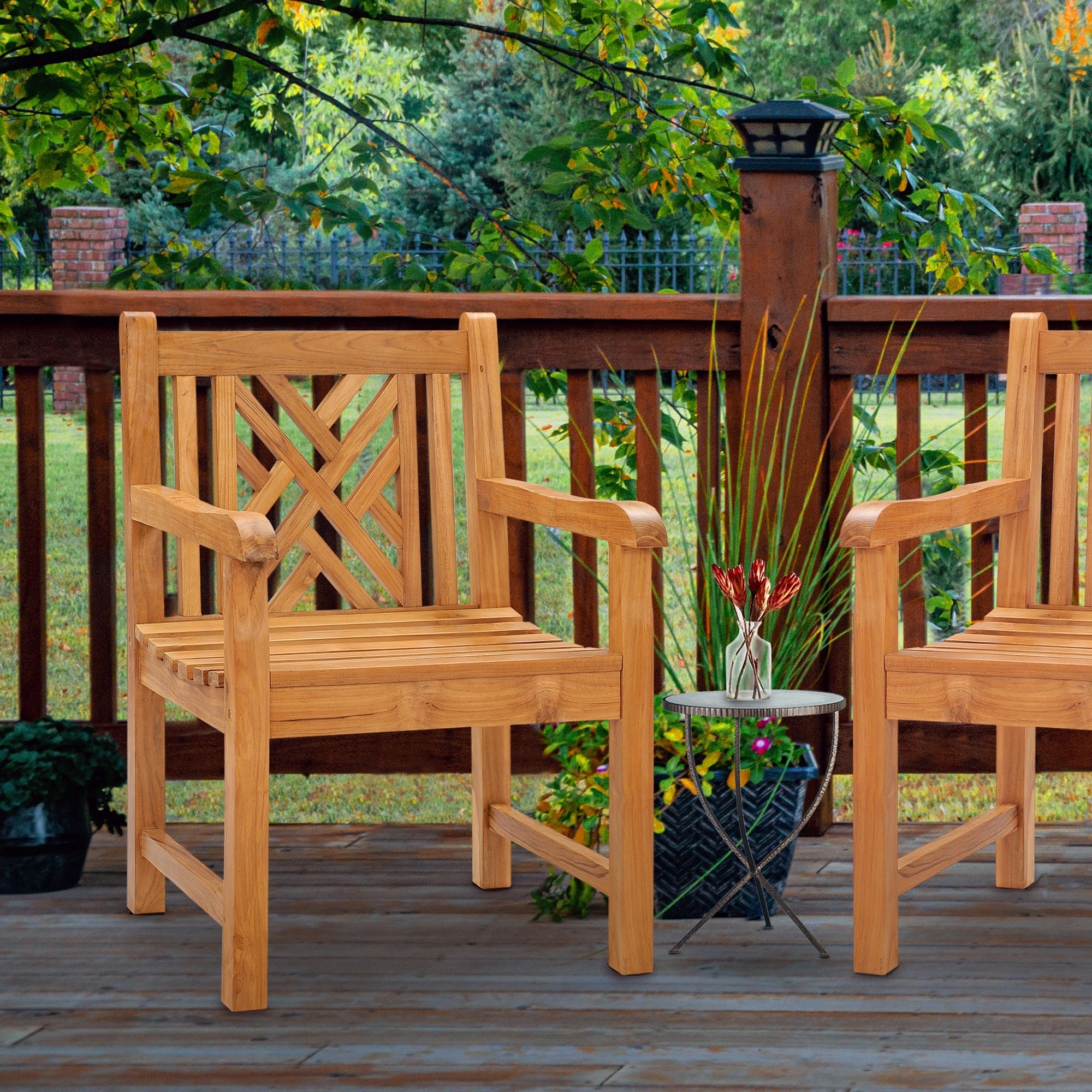 Teak Wood Chippendale Chair