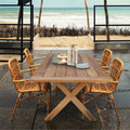 Chic Teak Cross Teak Wood Indoor Outdoor Dining Table 87 X 40