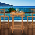 Chic Teak Large Teak Wood Orleans Round Bar Table 38 Inch