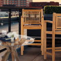 Chic Teak Maldives Teak Wood Indoor Outdoor Barstool Chair With Arms