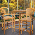 Chic Teak Orleans Teak Wood Indoor Outdoor Bar Stool Chair With Arms