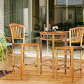 Chic Teak Orleans Teak Wood Indoor Outdoor Bar Stool Chair