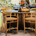 Chic Teak Orleans Teak Wood Indoor Outdoor Counter Stool With Arms
