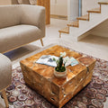 Chic Teak Recycled Teak Wood Square Akar Coffee Table 47 Inch