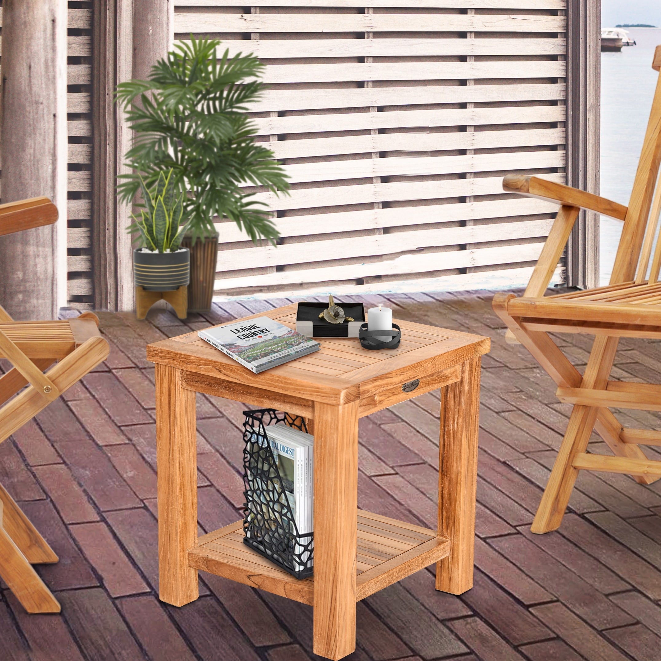 Chic Teak Rustic Teak Wood Tundra Side Table