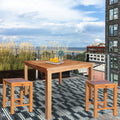 Teak Wood Seville Outdoor Patio Counter Height Bistro Table 35 Inch