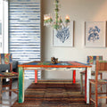 Chic Teak Square Dining Table Made From Recycled Teak Wood Boats 47 Inch Multi