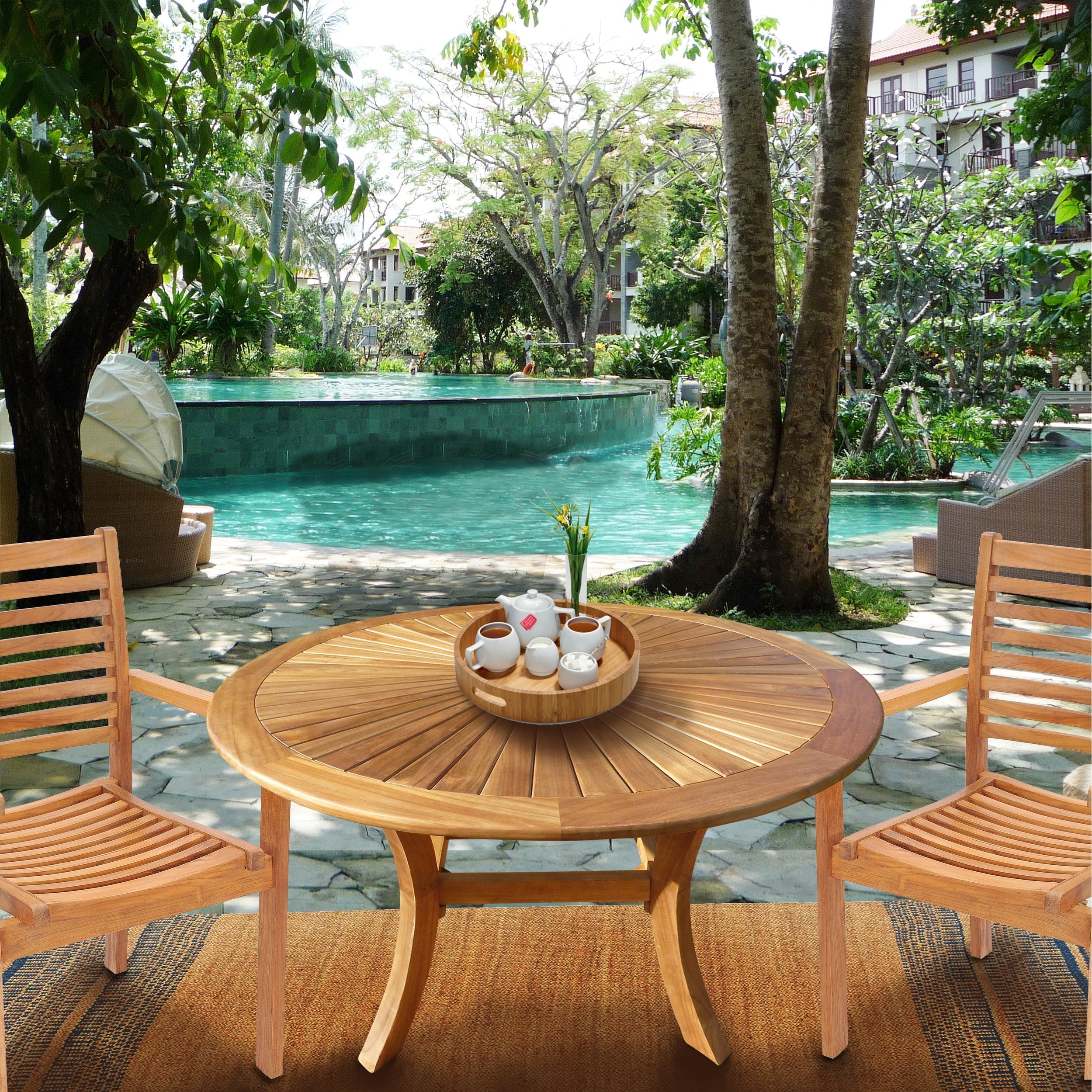 Teak Wood Sun Dining Table 47 Inch