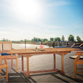 Chic Teak West Palm Semi Oval Teak Wood Outdoor Extension Dining Table
