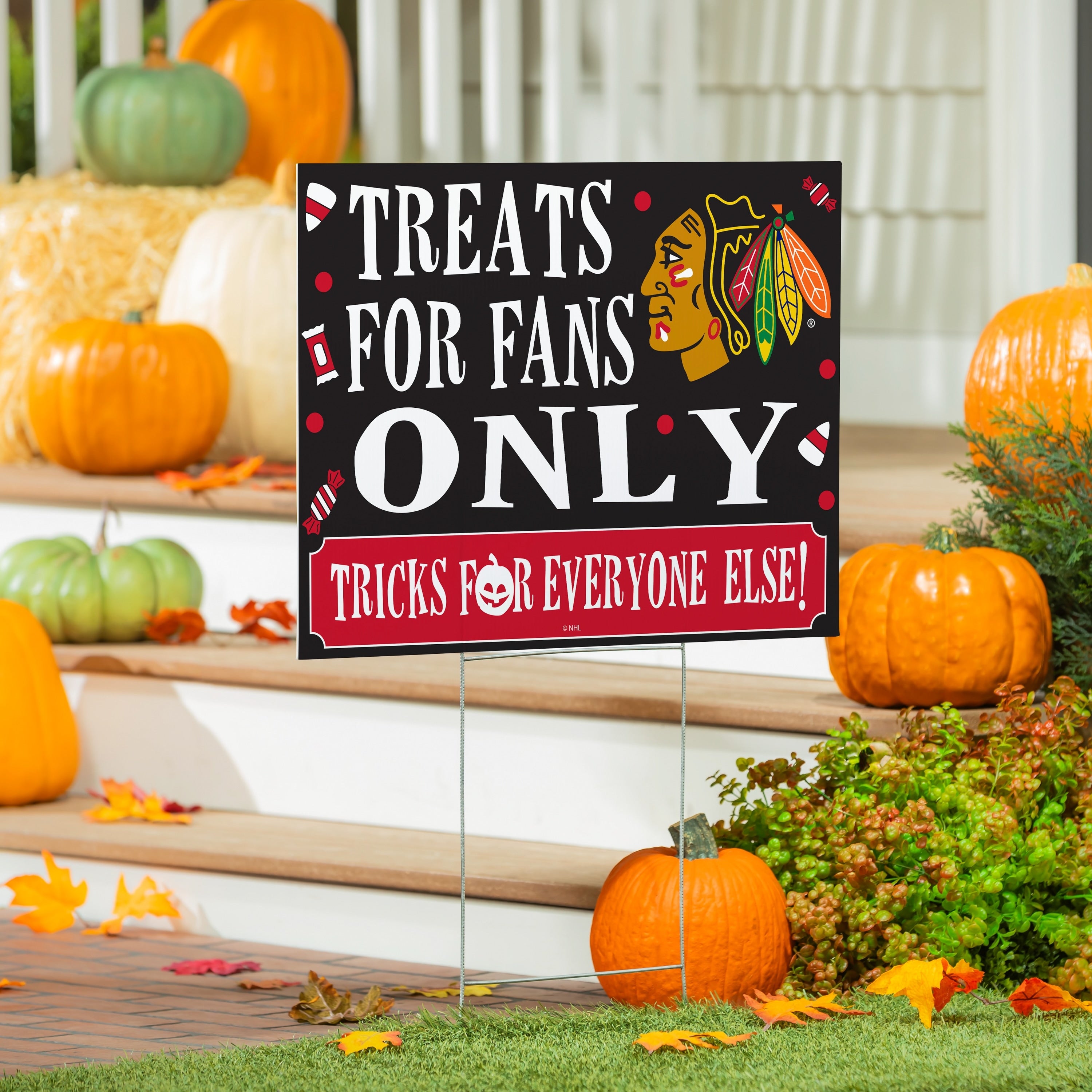 Chicago Blackhawks Yard Sign Halloween Treats For Fans