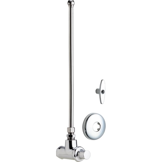 Chicago Faucets 1017 Ab Ecast Angle Stop Fitting With Loose Key Handle And Slow Compression Operating Cartridge Chrome