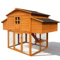 Chicken House For Outdoor With Two Nesting Box Leakproof Pull On Tray And Uv Resistant Roof Panel