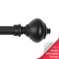 Chicology Curtain Rod Decorative Classic Urn Finial Matte Black Pietro