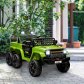 Childrens Electric Car Ride On Car With Parent Remote Control Green Engineering Car Electric Vehicle With Trailer