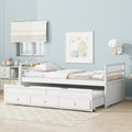 Childrens Twin Size Bed With Headboard Footboard Trundle And Three Storage Drawers