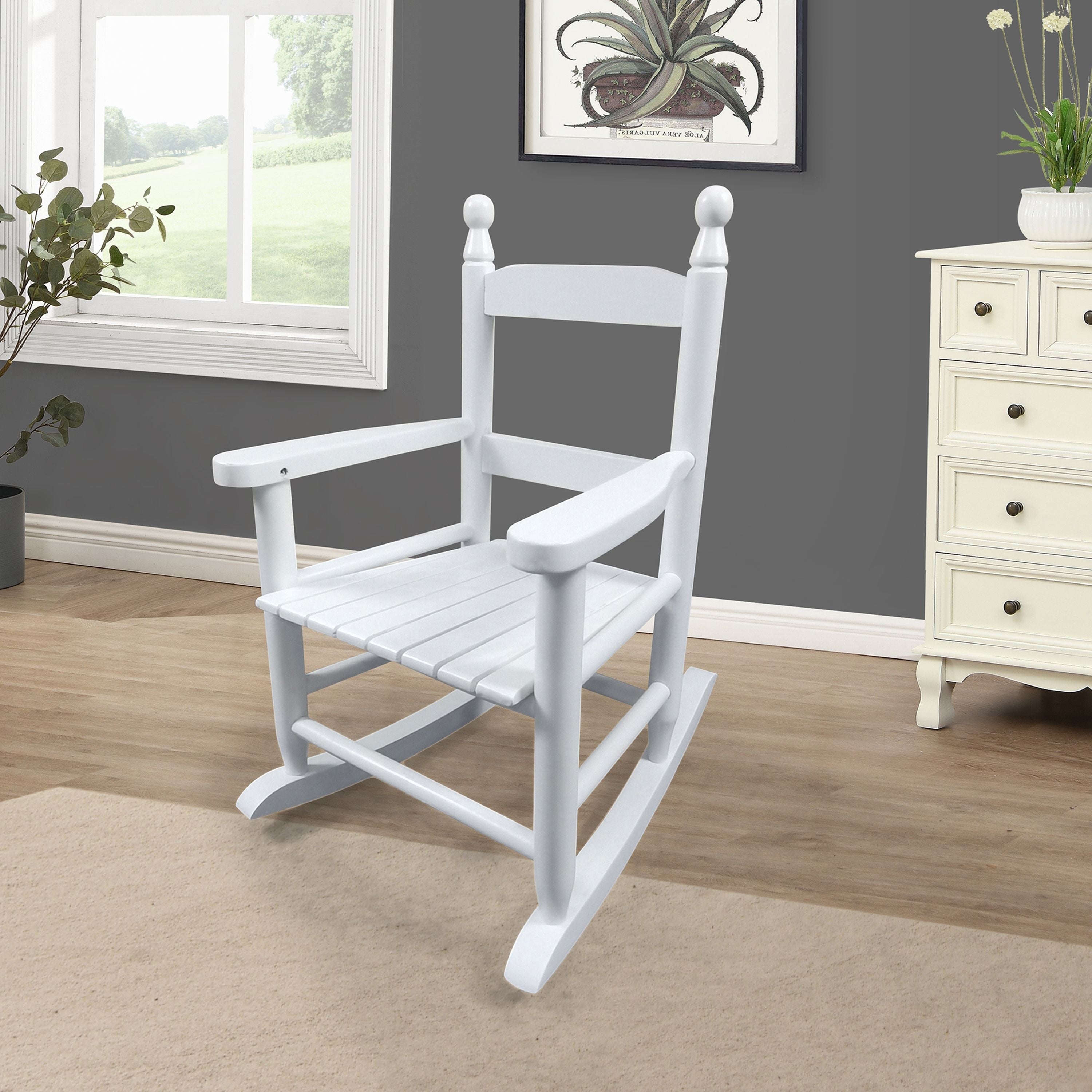 Childrens Rocking White Chair Indoor Or Outdoor Suitable For Kids Durable