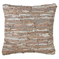 Chindi Woven Leather Down Filled Throw Pillow
