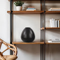 Chiseled Black Teardrop Vase Medium 13H X 13W X 13D