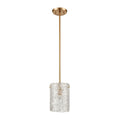 Chiseled Ice 7 Inch Wide 1 Light Mini Pendant In Satin Brass 7In W X 7In D X 8In H