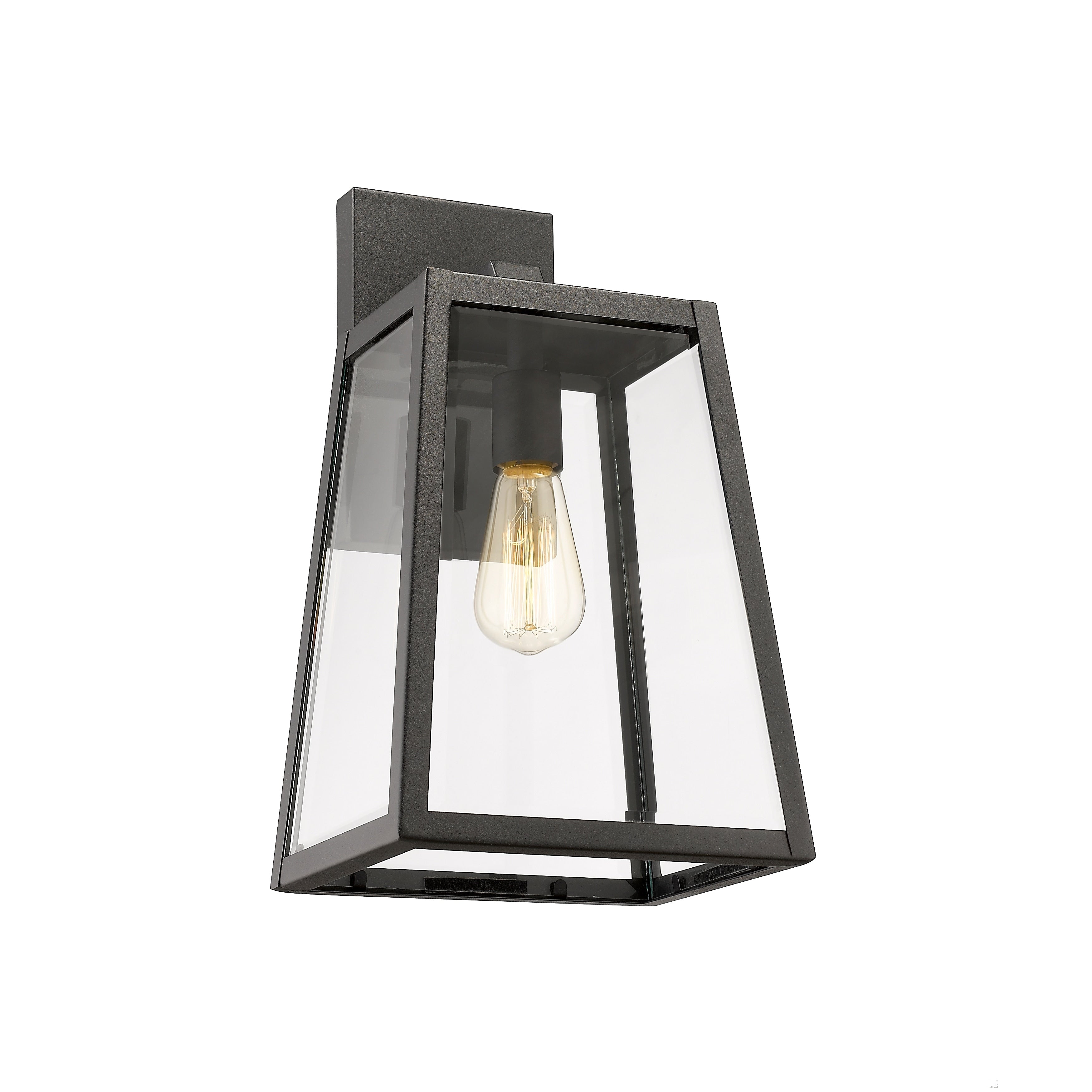 Chloe 1 Light Textured Black Outdoor Wall Light