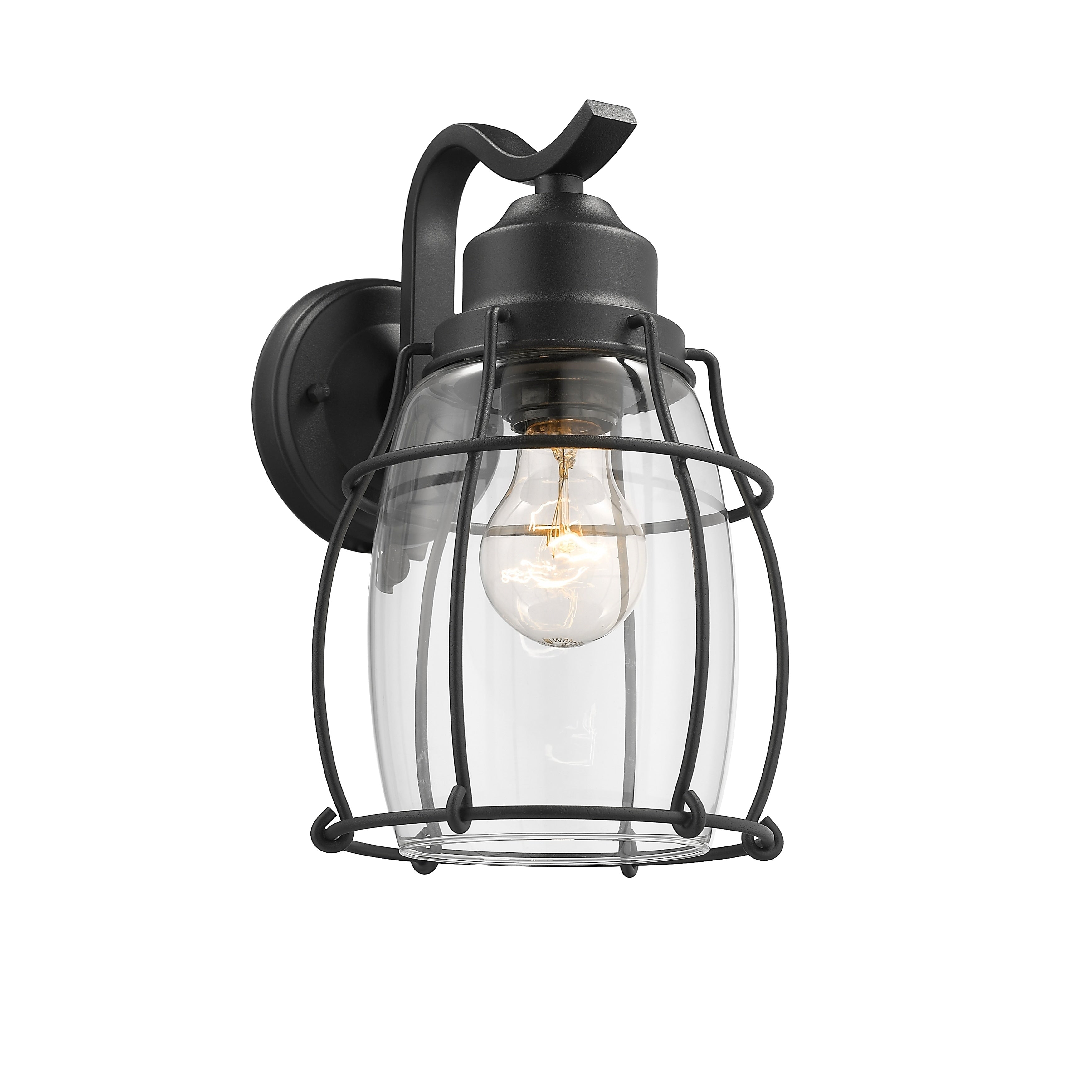 Chloe 1 Light Textured Black Outdoor Wall Sconce