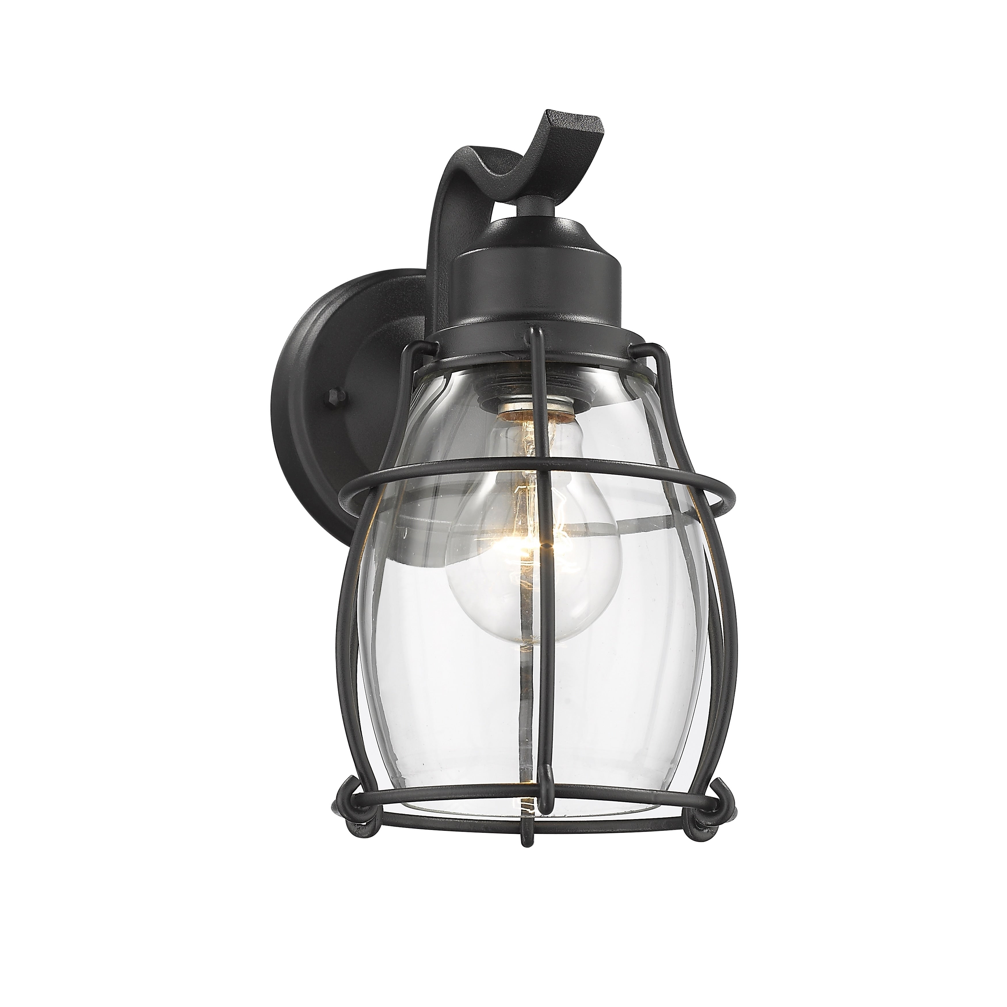 Chloe 1 Light Textured Black Outdoor Wall Sconce