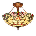Chloe 2 Light Dark Bronze Stone Glass Semi Flush Mount