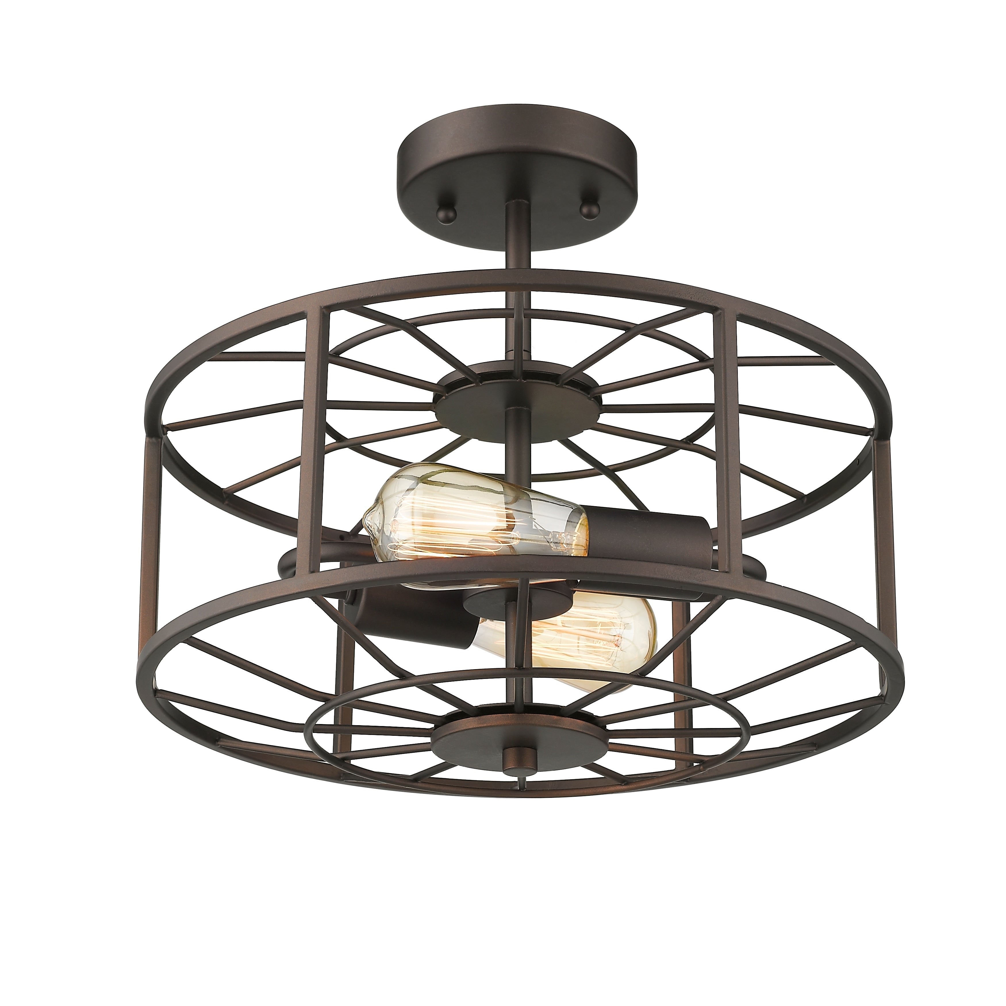 Chloe 2 Light Oil Rubbed Bronze Semi Flush Mount Oil Rubbed Bronze