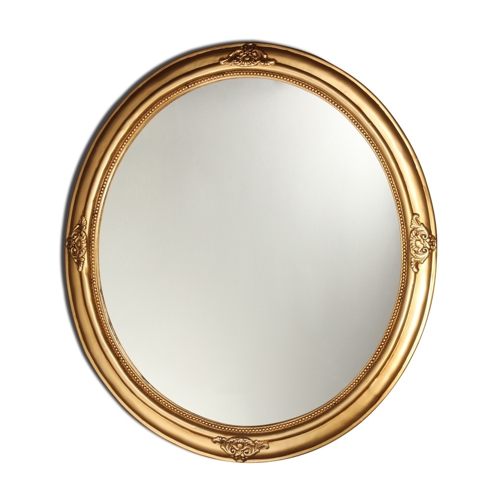 Chloe Antique Gold Oval Mirror Antique Gold