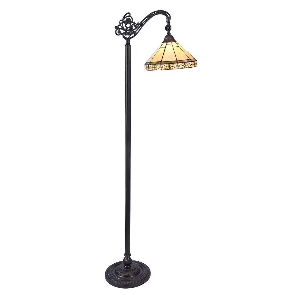 Chloe Belle Collection Tiffany Style 1 Light Blackish Bronze Floor Lamp